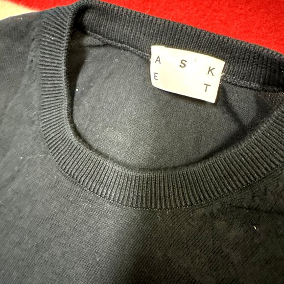 ASKET The Cotton Sweater Mens‎ Size M Short Dark Navy 100% Organic Cotton - Picture 8 of 8